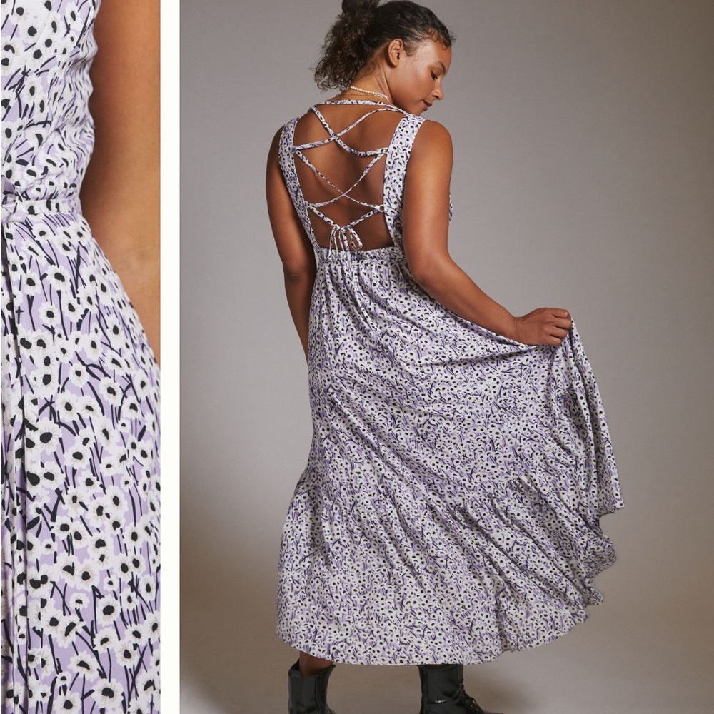 ANTHRO Hutch High-Low Wrap Midi Dress
